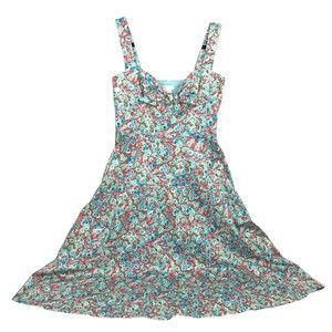 London Times Womens Dress Sz 6 Sleeveless Floral Rockabilly Retro Pinup Sun